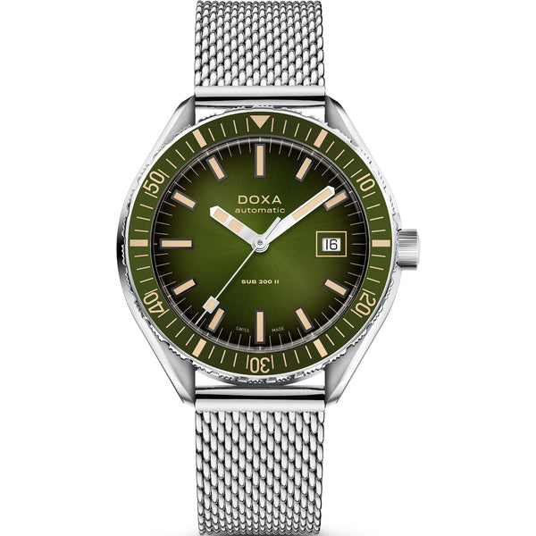 Doxa SUB 200 II Sea Emerald Men's Mesh Bracelet Watch