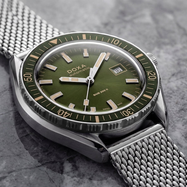 Doxa SUB 200 II Sea Emerald Men's Mesh Bracelet Watch