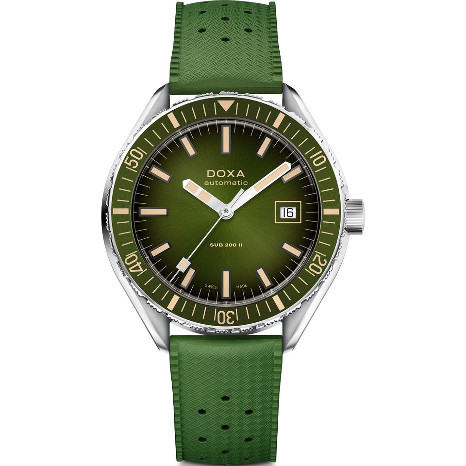 Doxa SUB 200 II Sea Emerald Men's Rubber Strap Watch