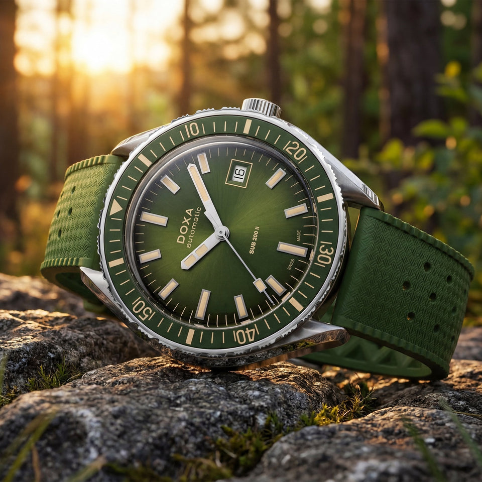 Doxa SUB 200 II Sea Emerald Men's Rubber Strap Watch