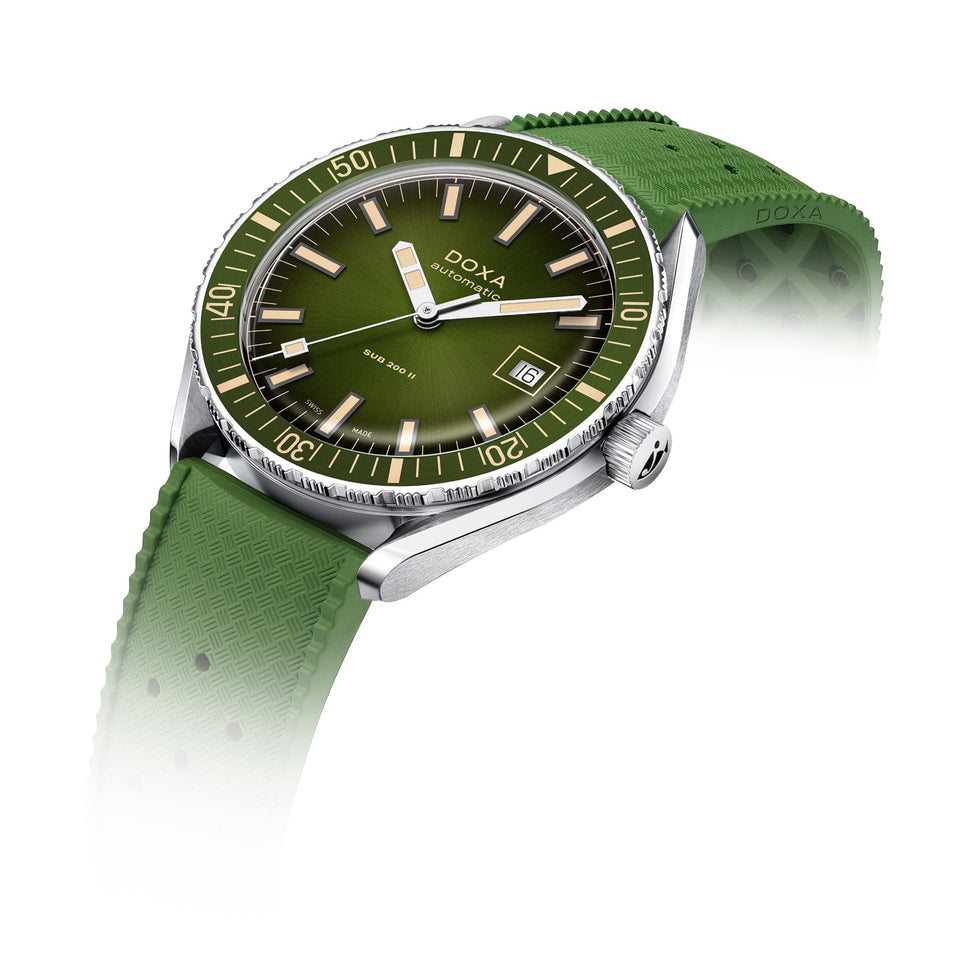 Doxa SUB 200 II Sea Emerald Men's Rubber Strap Watch