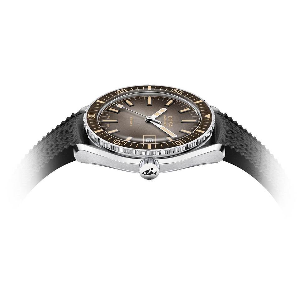 Doxa SUB 200 II Sharkhunter Vintage Grey Bezel Men's Rubber Strap Watch
