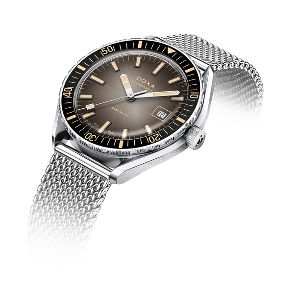 Doxa SUB 200 II Sharkhunter Vintage Mesh Bracelet Black Bezel Men's Watch