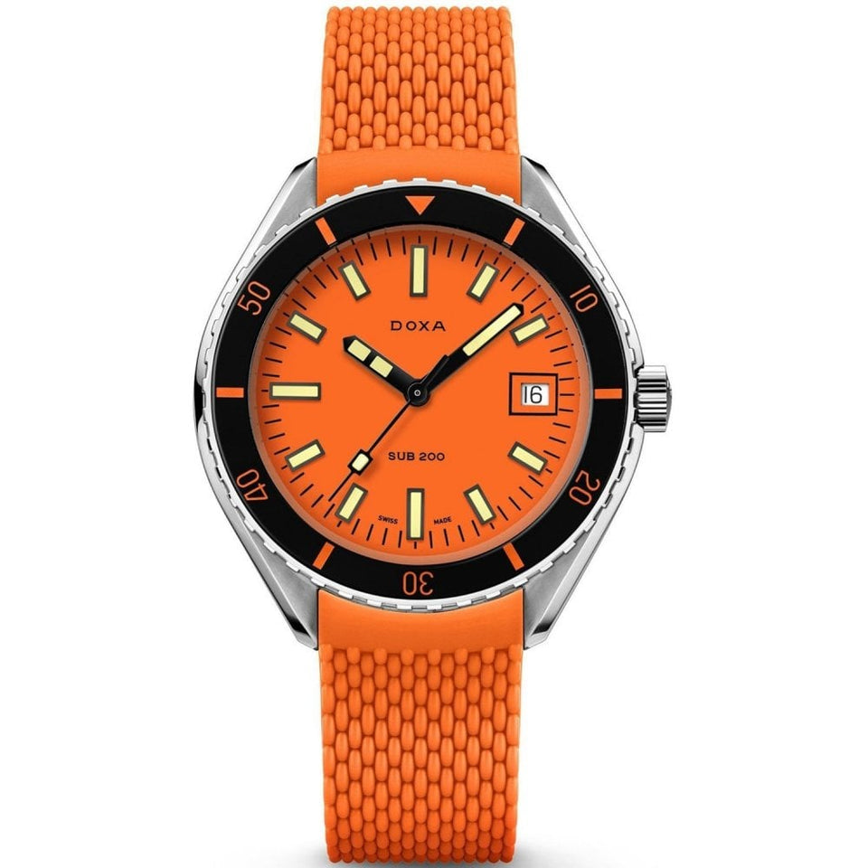 Doxa SUB 200 Professional Rubber Watch, Orange