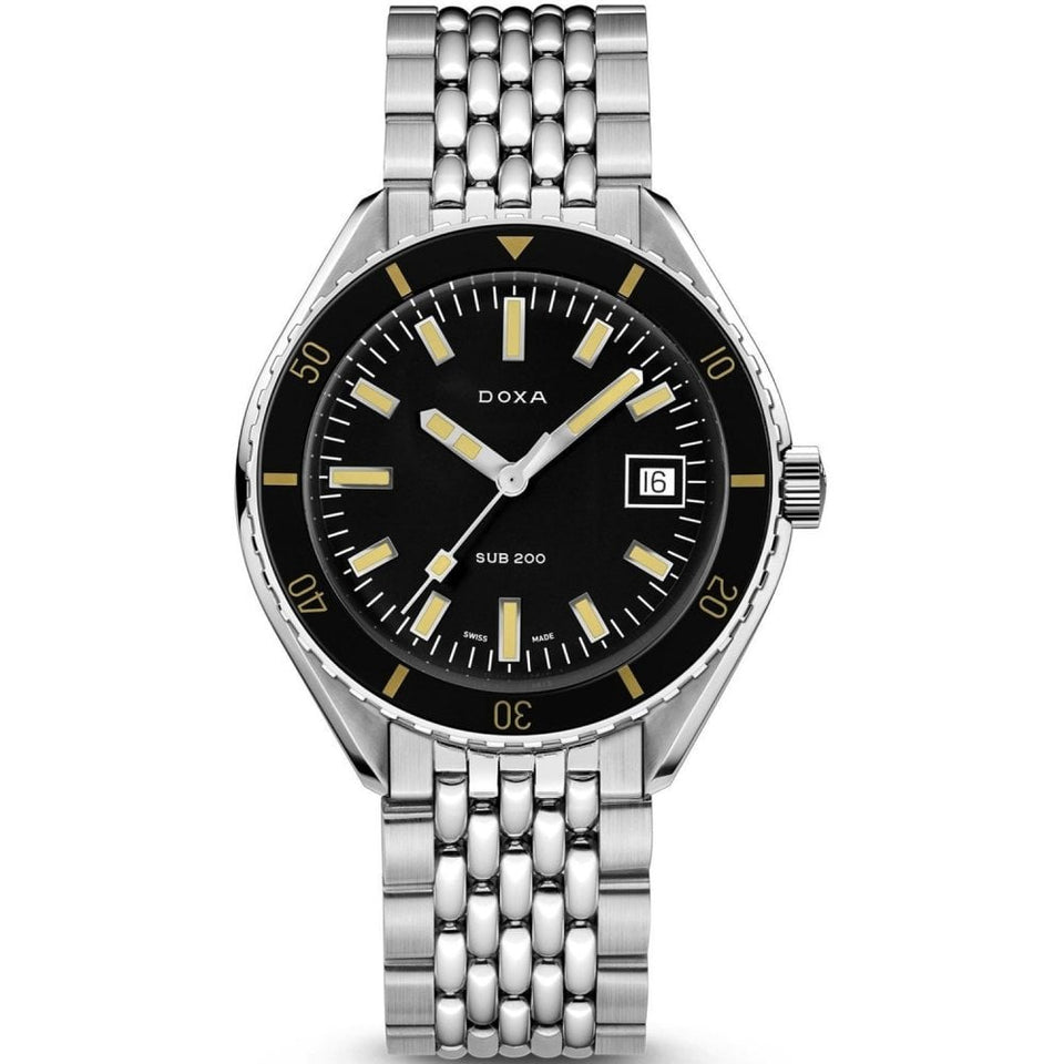 Doxa SUB 200 Sharkhunter Bracelet Watch, Black