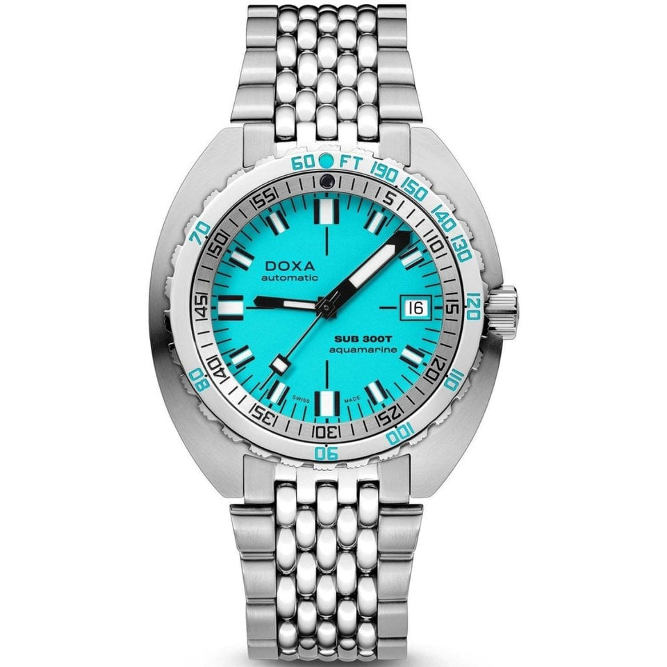 Doxa SUB 300T Aquamarine Bracelet Watch, Turquoise
