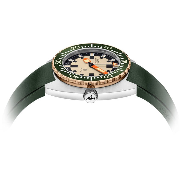 Doxa SUB 300T Army Automatic Diver Watch, Green Rubber Strap