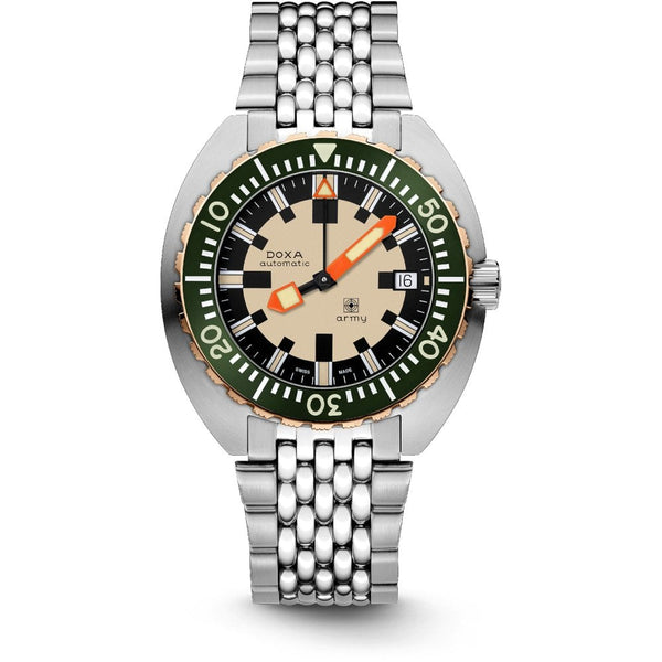 Doxa SUB 300T Army Automatic Diver Watch, Mesh Bracelet
