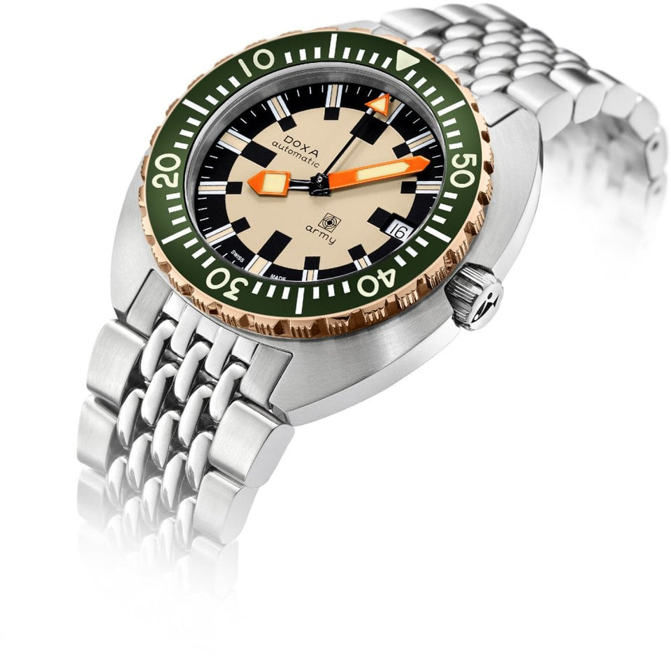 Doxa SUB 300T Army Automatic Diver Watch, Mesh Bracelet