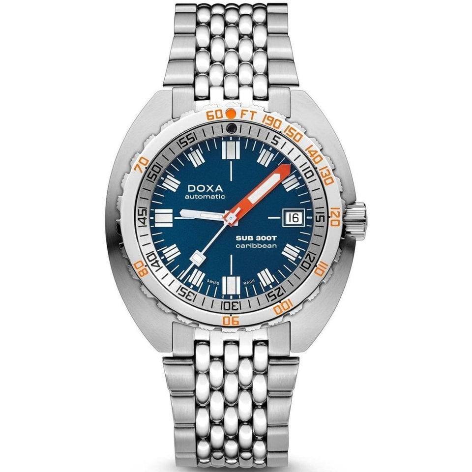 Doxa SUB 300T Caribbean Bracelet Watch, Blue