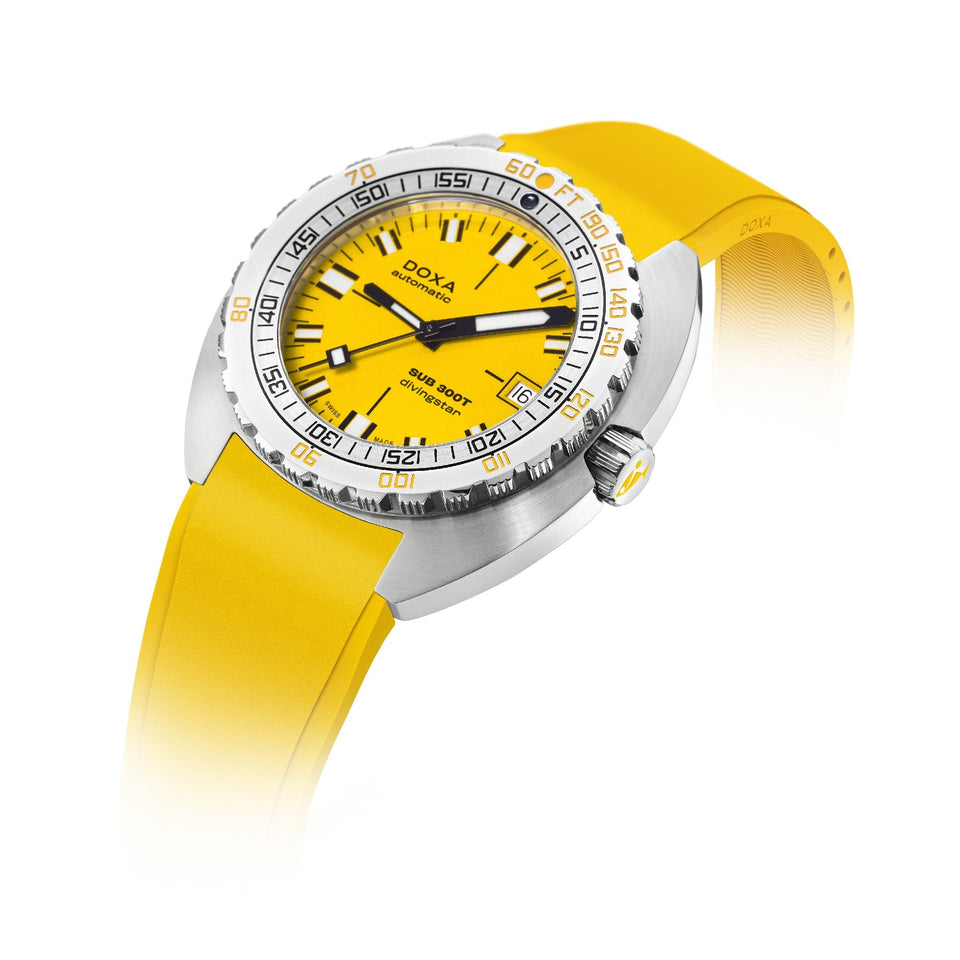 Doxa SUB 300T Divingstar Rubber Watch, Yellow