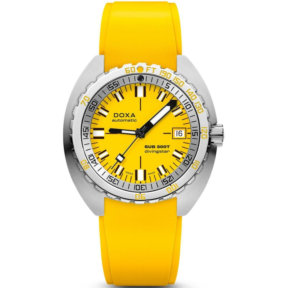 Doxa SUB 300T Divingstar Rubber Watch, Yellow