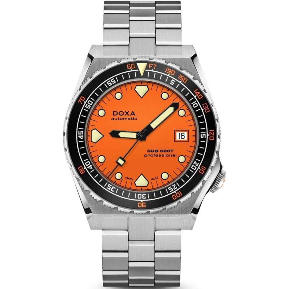 Doxa SUB 600T Professional Ceramic Bracelet Watch, Orange