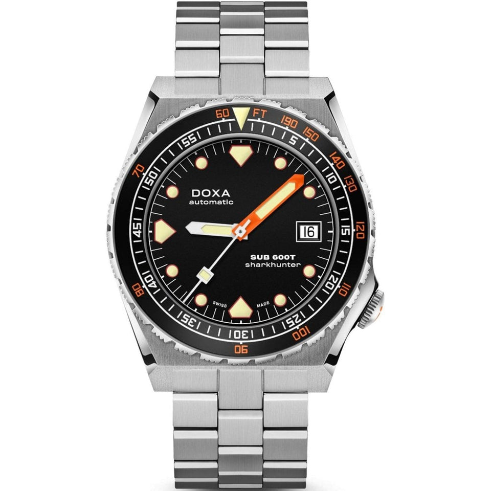 Doxa SUB 600T Sharkhunter Ceramic Bracelet Watch, Black