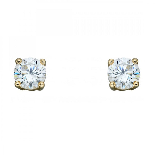 Francis & Gaye 9ct Gold April Birthstone Earrings - Cubic Zirconia