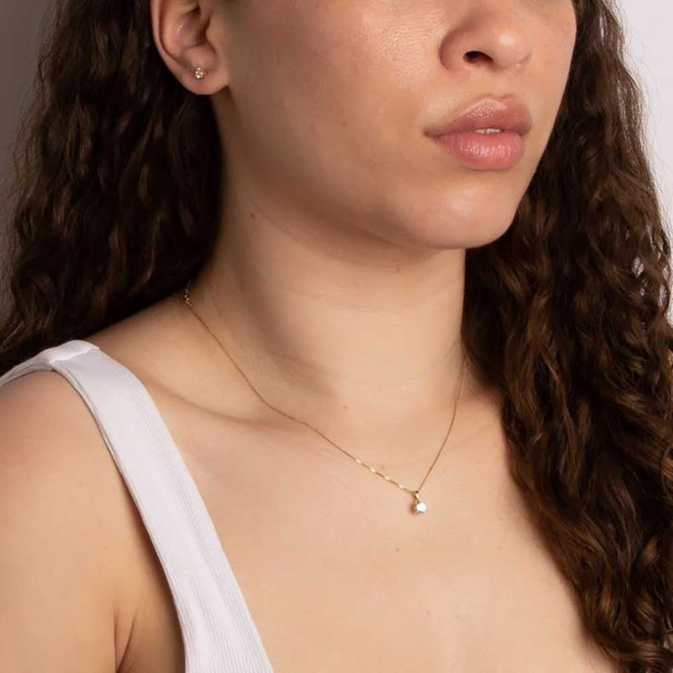 Francis & Gaye 9ct Gold April Birthstone Pendant - Cubic Zirconia