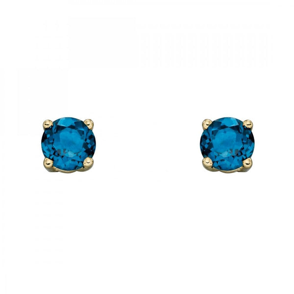 Francis & Gaye 9ct Gold December Birthstone Earrings - Blue Topaz
