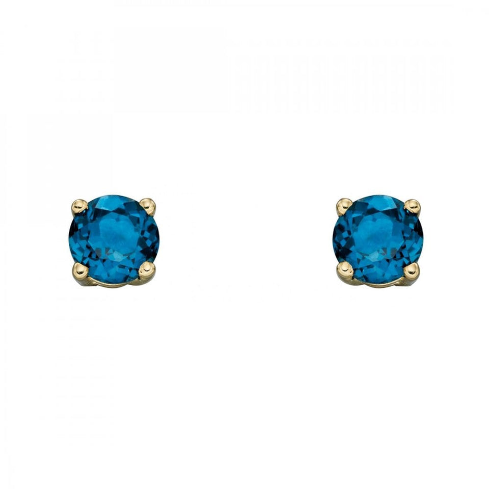 Francis & Gaye 9ct Gold December Birthstone Earrings - Blue Topaz