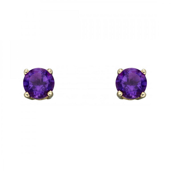 Francis & Gaye 9ct Gold February Birthstone Earrings - Amethyst