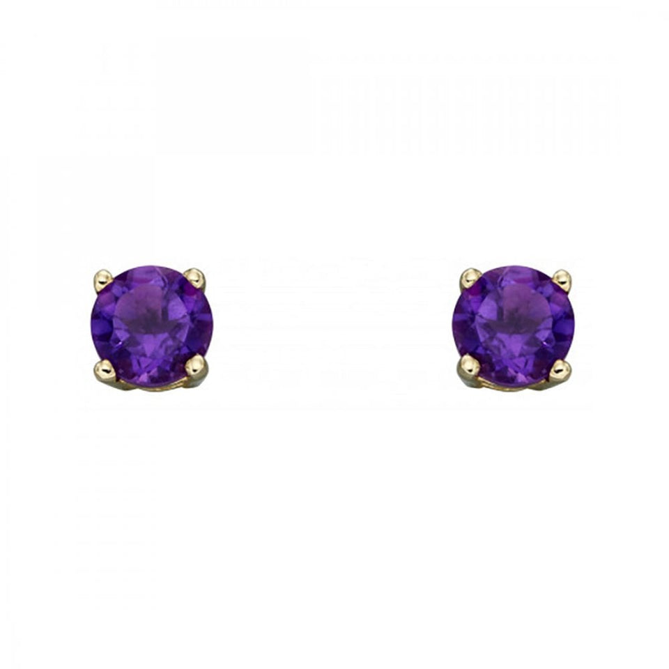 Francis & Gaye 9ct Gold February Birthstone Earrings - Amethyst