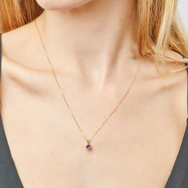 Francis & Gaye 9ct Gold February Birthstone Pendant - Amethyst