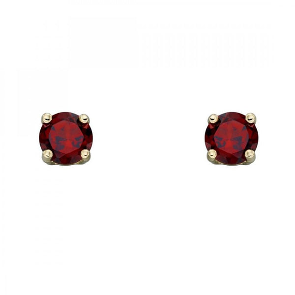 Francis & Gaye 9ct Gold January Birthstone Earrings - Garnet