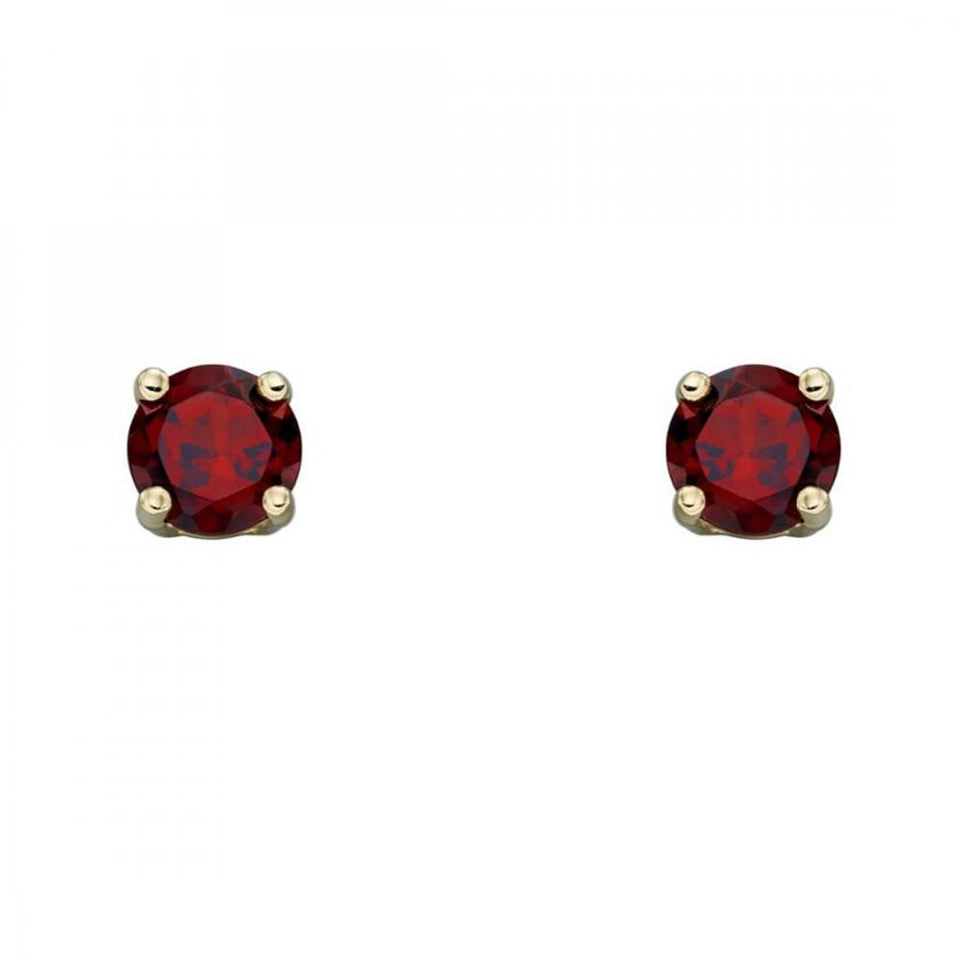 Francis & Gaye 9ct Gold January Birthstone Earrings - Garnet