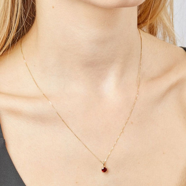 Francis & Gaye 9ct Gold January Birthstone Pendant - Garnet