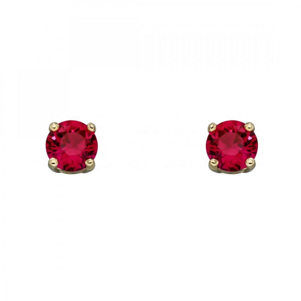 Francis & Gaye 9ct Gold July Birthstone Earrings - Created Ruby