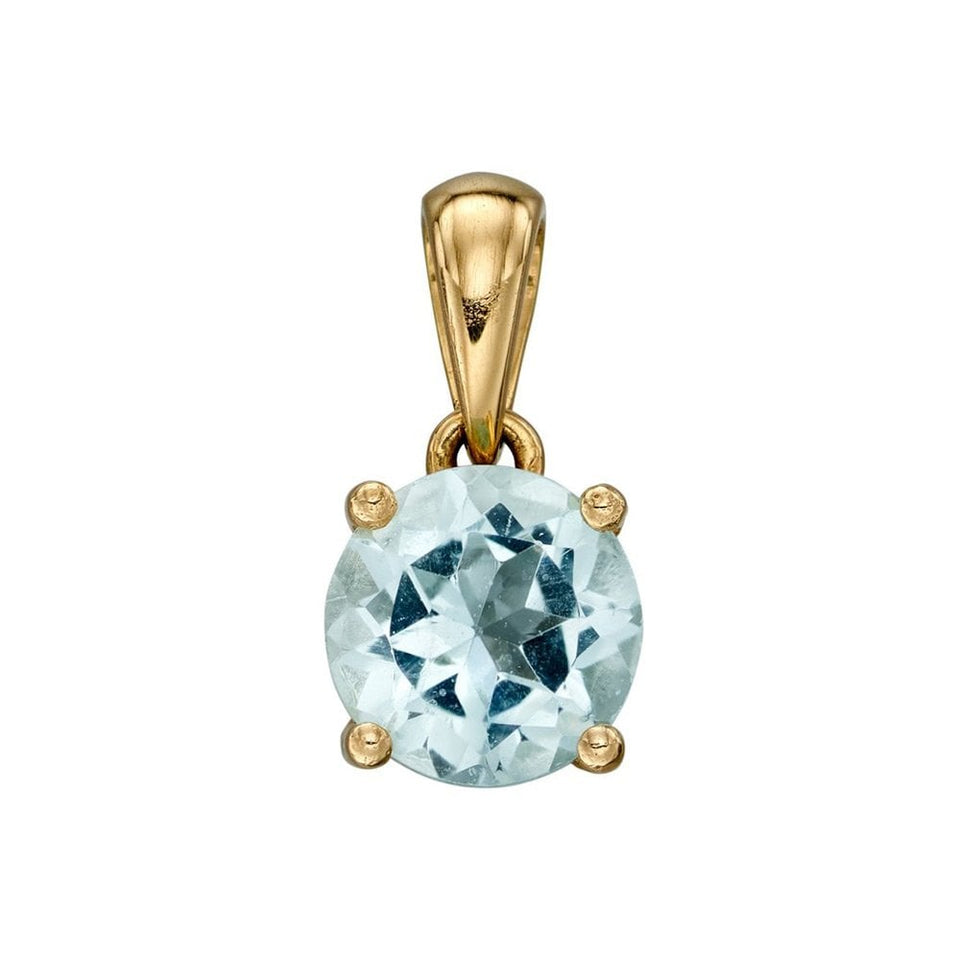 Francis & Gaye 9ct Gold March Birthstone Pendant - Aquamarine
