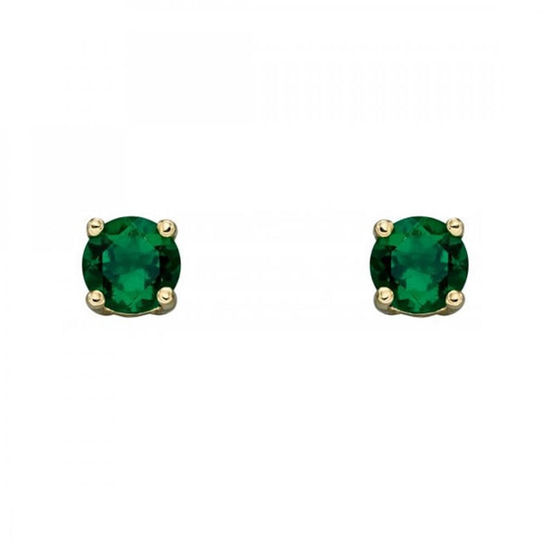Francis & Gaye 9ct Gold May Birthstone Earrings - Created Emerald
