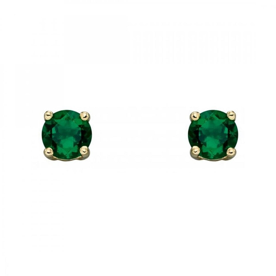 Francis & Gaye 9ct Gold May Birthstone Earrings - Created Emerald