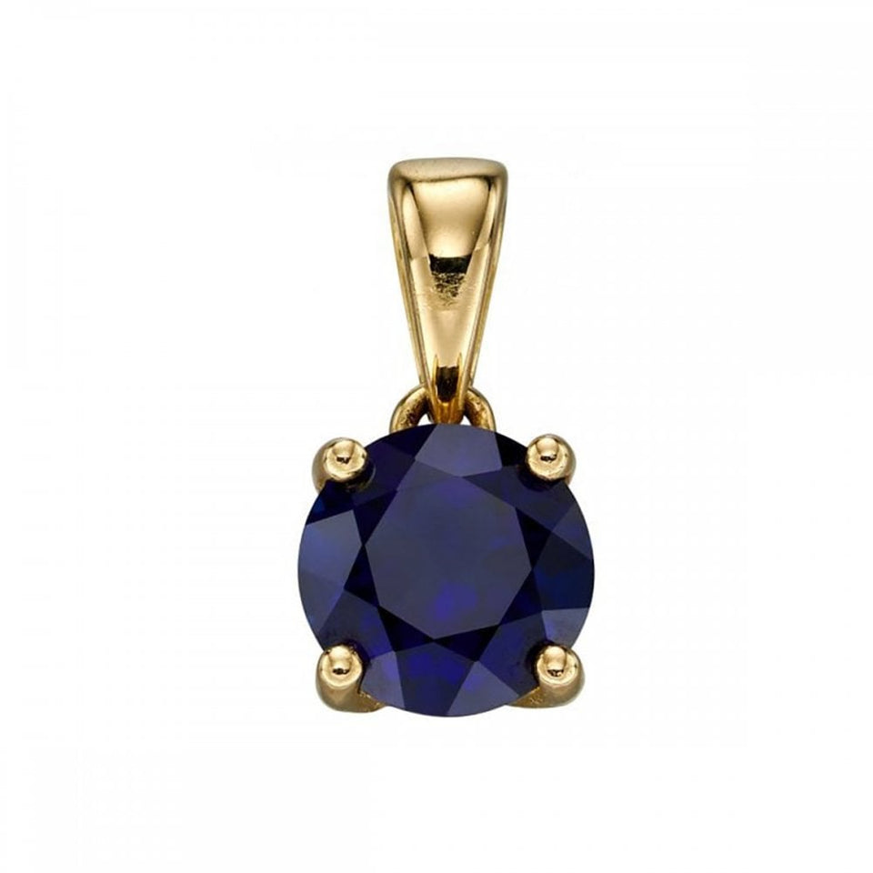 Francis & Gaye 9ct Gold September Birthstone Pendant - Created Sapphire