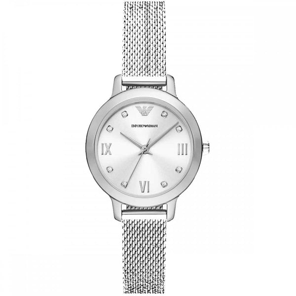 Emporio Armani Ladies Cleo 32mm Stone Set Mesh Watch