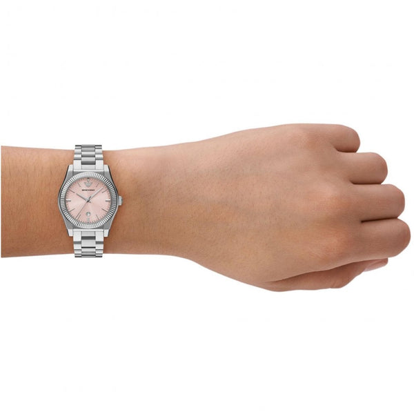 Emporio Armani Ladies Federica 32mm Pink Dial Bracelet Watch