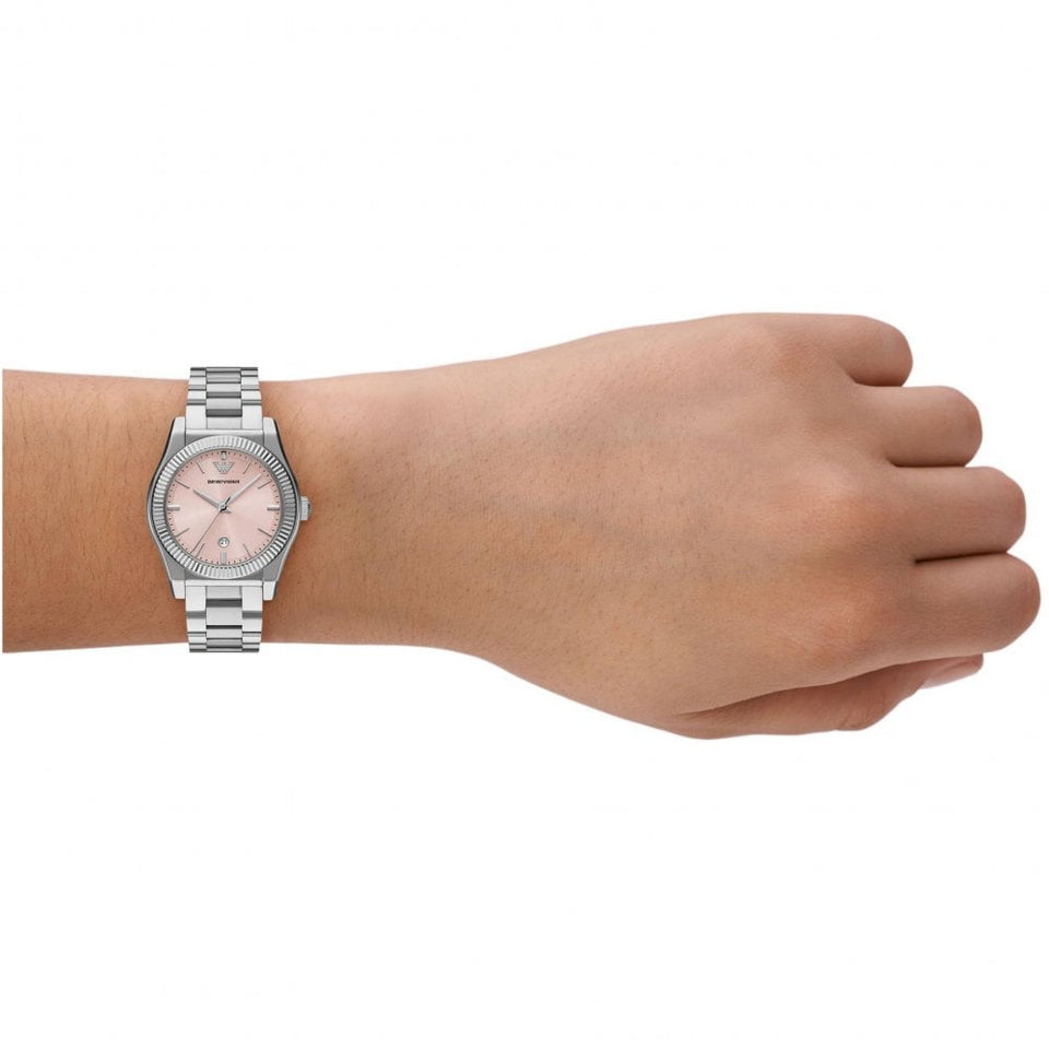 Emporio Armani Ladies Federica 32mm Pink Dial Bracelet Watch