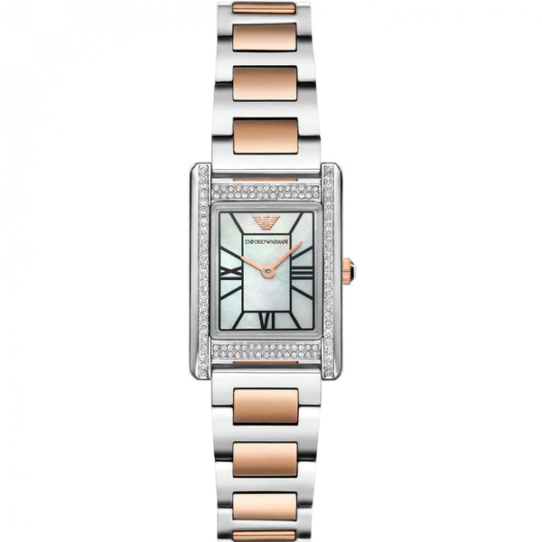 Emporio Armani Ladies Genni Mother Of Pearl Two Tone Watch