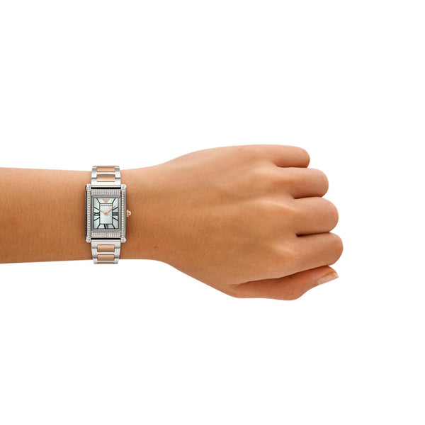 Emporio Armani Ladies Genni Mother Of Pearl Two Tone Watch