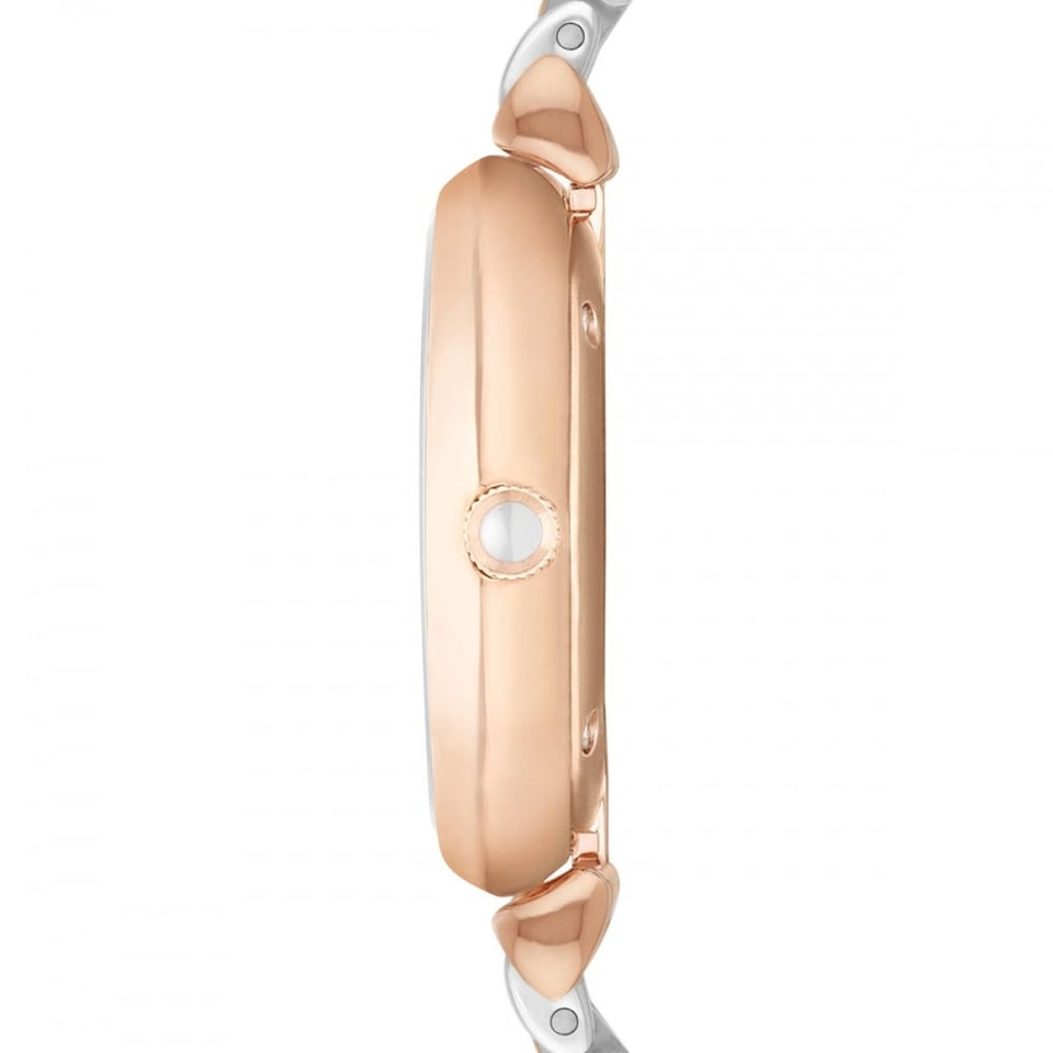 Emporio Armani Ladies Gianni T-Bar 32mm Two Tone Stone Set Watch