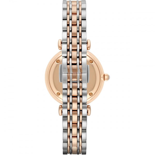 Emporio Armani Ladies Gianni T-Bar 32mm Two Tone Stone Set Watch