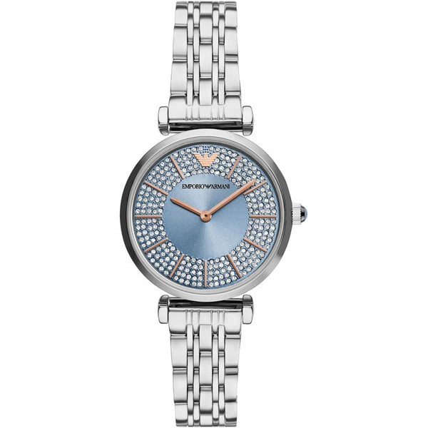 Emporio Armani Ladies Gianni T-Bar Blue Dial Watch