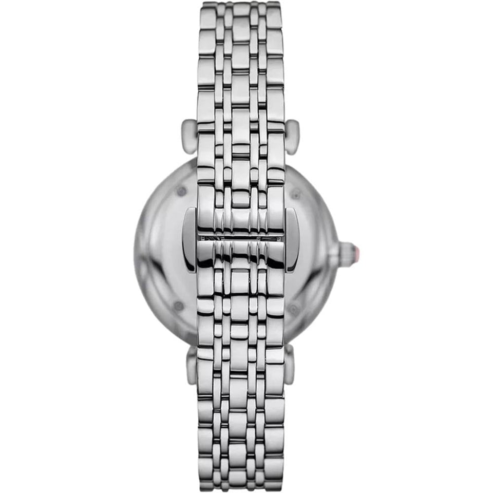 Emporio Armani Ladies Gianni T-Bar Pink Dial Bracelet Watch