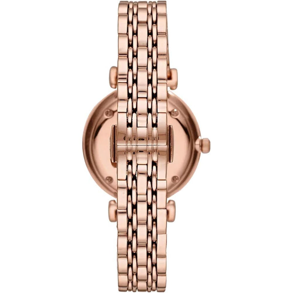 Emporio Armani Ladies Gianni T-Bar Rose Plated Bracelet Watch