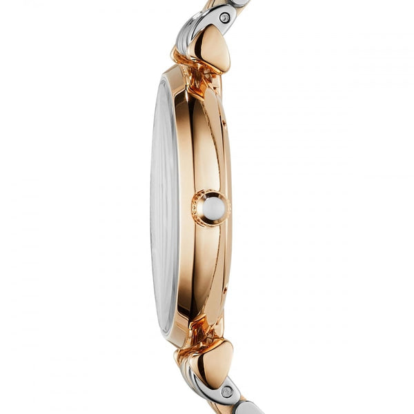 Emporio Armani Ladies Gianni T-Bar Stone Set 32mm Two Tone Watch