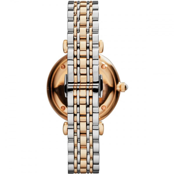 Emporio Armani Ladies Gianni T-Bar Stone Set 32mm Two Tone Watch