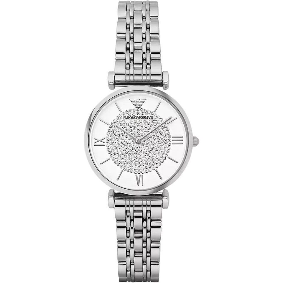 Emporio Armani Ladies Gianni T-Bar Stone Set Bracelet Watch