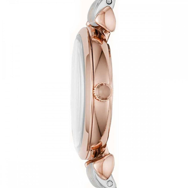 Emporio Armani Ladies Gianni Two Tone T-Bar Pink Dial Watch