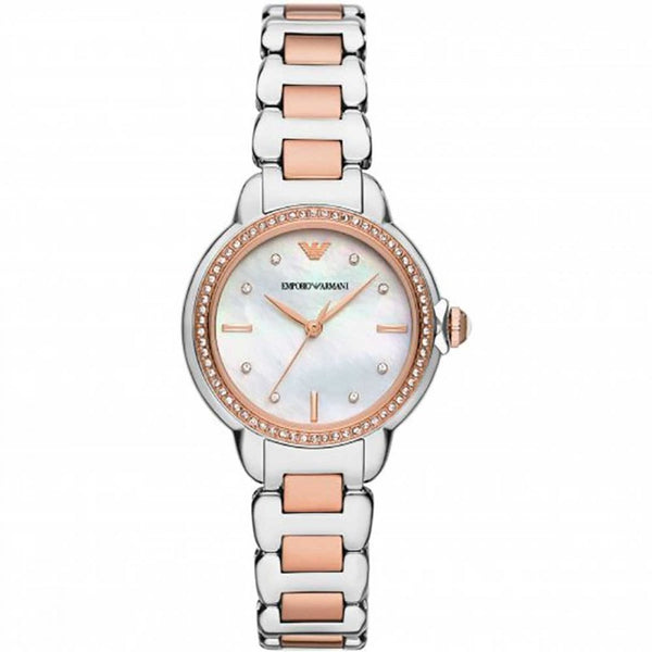 Emporio Armani Ladies Mia 32mm Mother Of Pearl Two Tone Watch