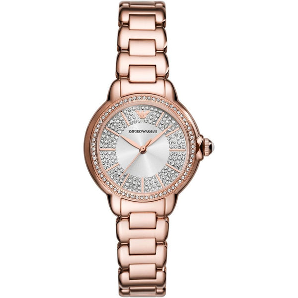 Emporio Armani Ladies Mia 32mm Stone Set Rose Gold Bracelet Watch
