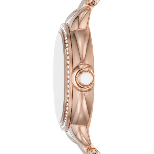 Emporio Armani Ladies Mia 32mm Three-Hand Rose Gold Plated Watch